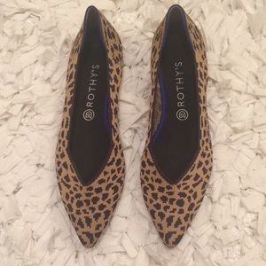 Rothy's Leopard Point Toe Flats sz 12